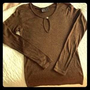 NWOT Michael Stars Copper Brown Metallic Top